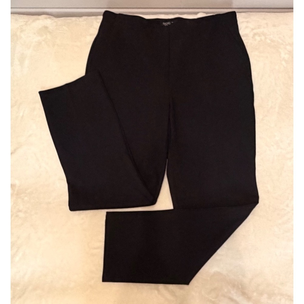 Rachel Zoe Black Trousers Flat Front Side Zip Straight Leg Pants Sz 6